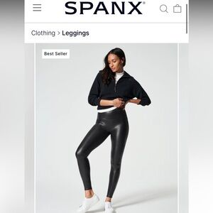SPANX Black Faux Leather Leggings